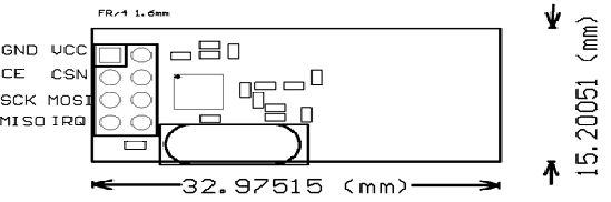 wireless nrf24l01 + 2.4 ghz transceiver modül - 2.4 ghz alıcı verici modül boyutları